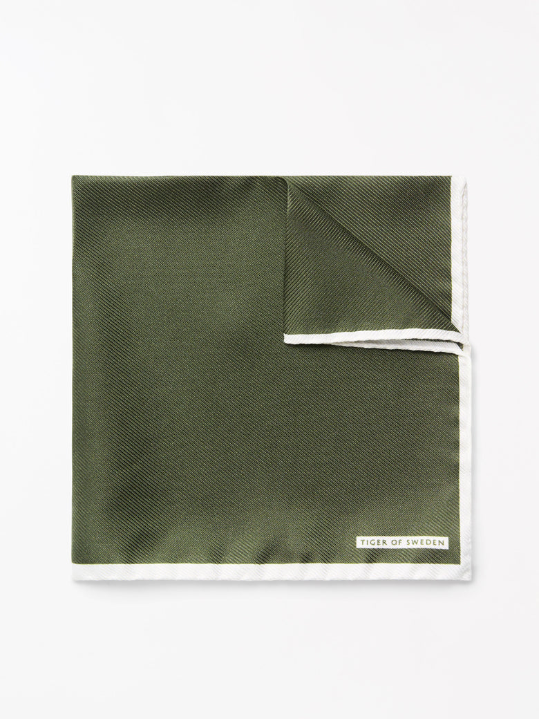 Quadra Silk Handkerchief - Mud Green