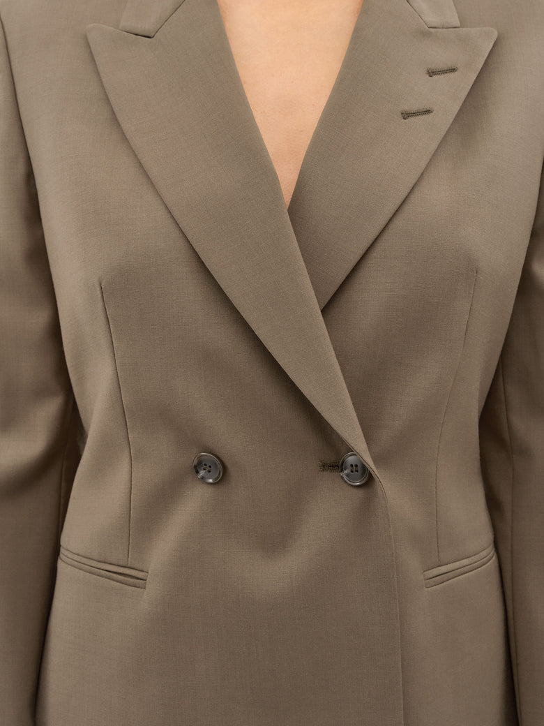 Rita Double Breased Jacket - Sawgrass Brown