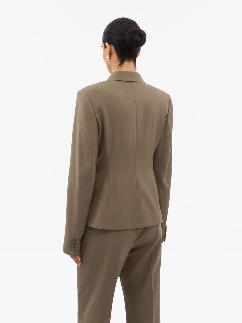 Rita Double Breased Jacket - Sawgrass Brown