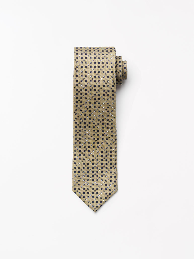 Septa Patterned Silk Tie - GREIGE