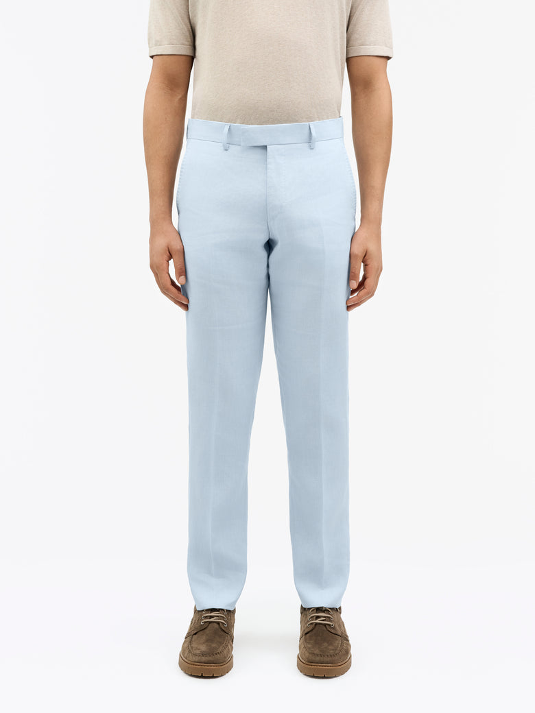 Tense Tapered Linen Trousers - Heather Blue
