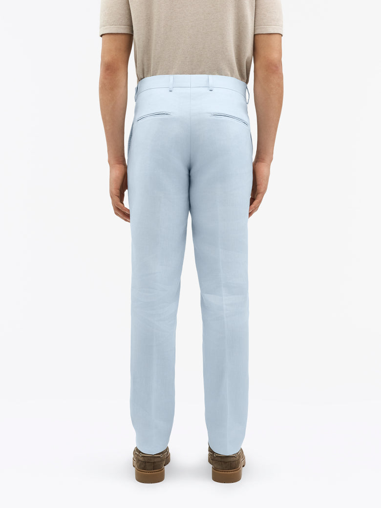 Tense Tapered Linen Trousers - Heather Blue