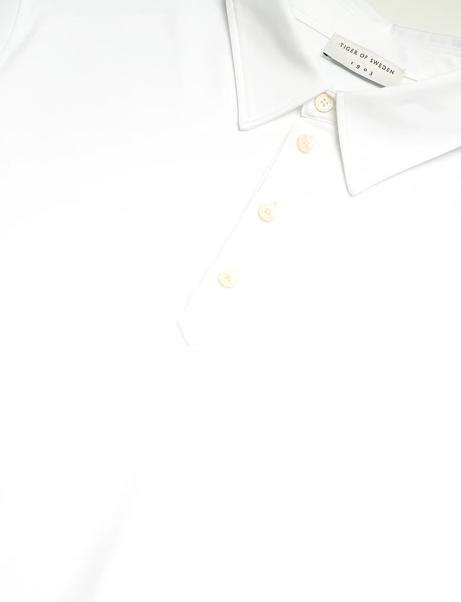 Tanner Long Sleeve Polo - Pure White
